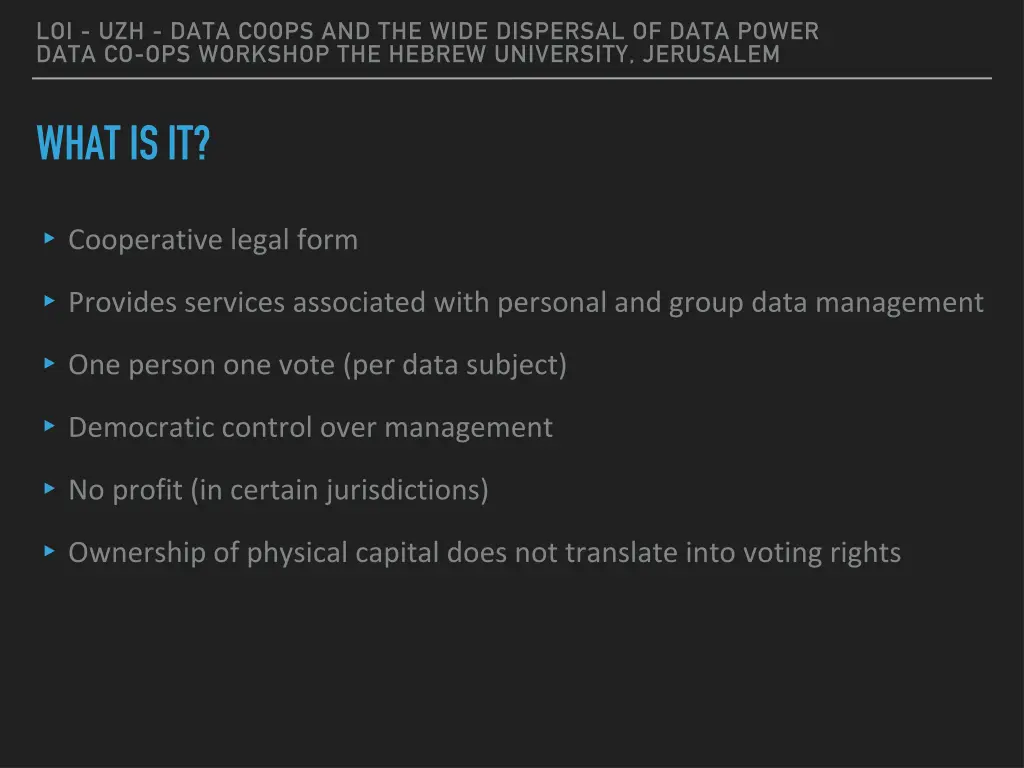 loi uzh data coops and the wide dispersal of data