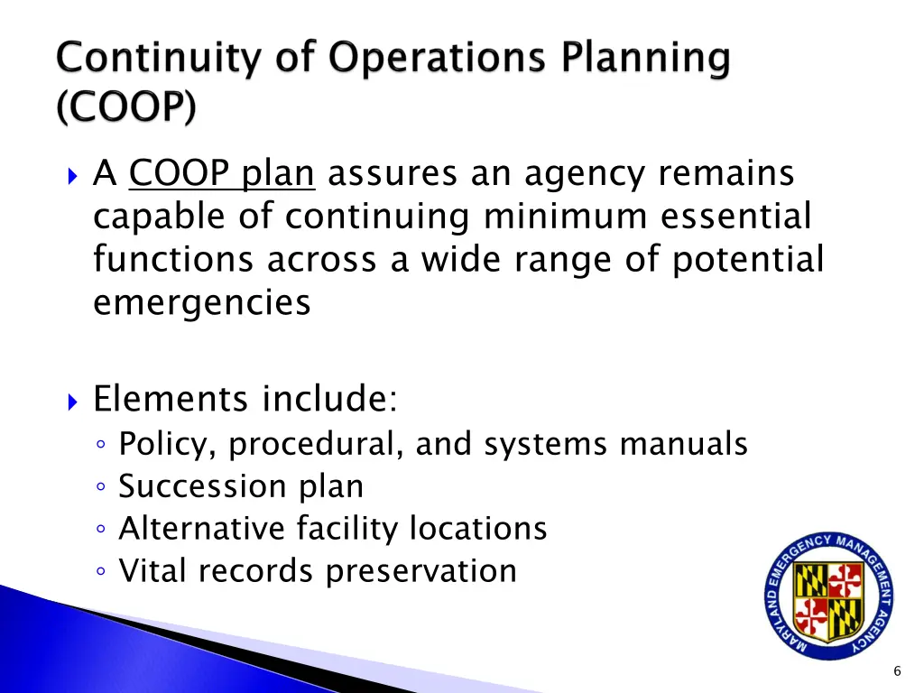 a coop plan assures an agency remains capable