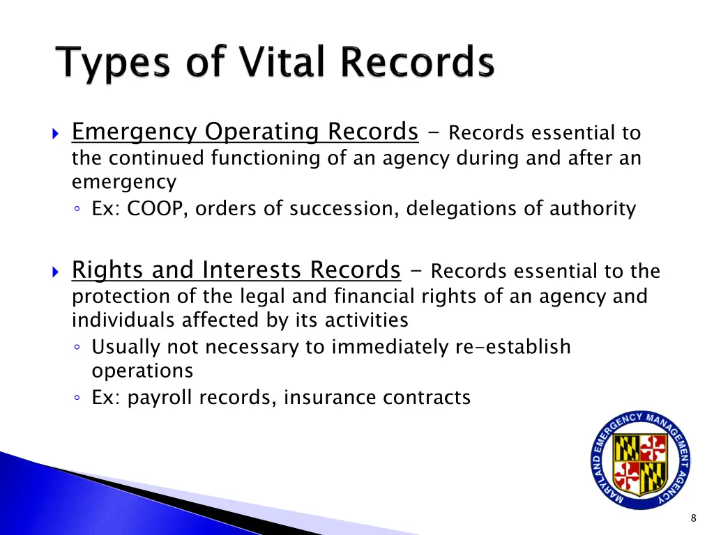 emergency operating records records essential