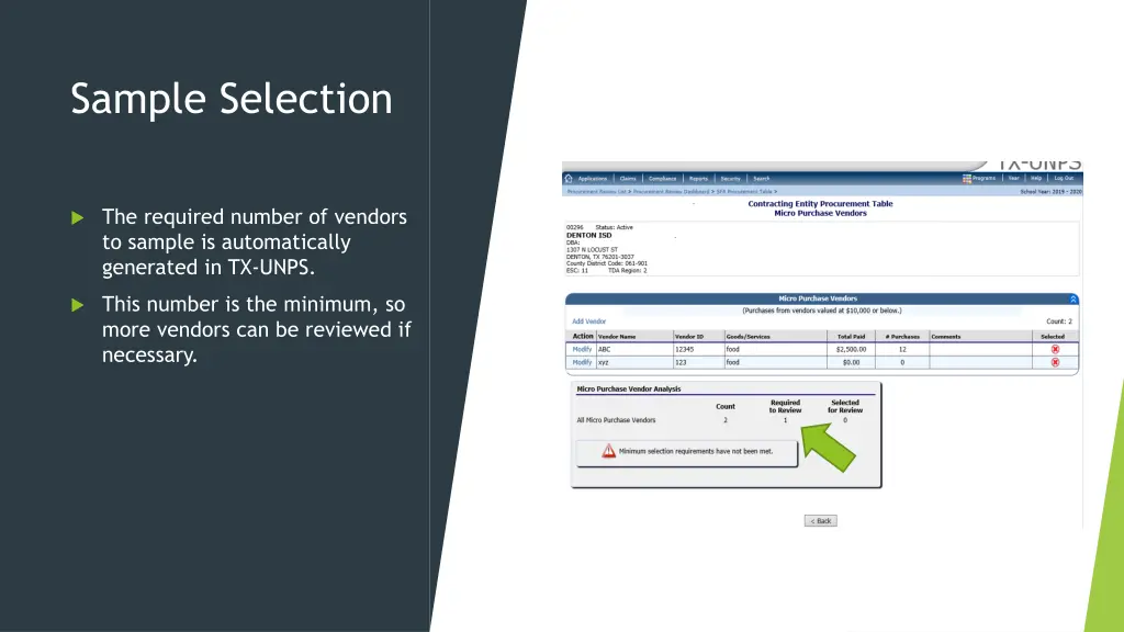 sample selection