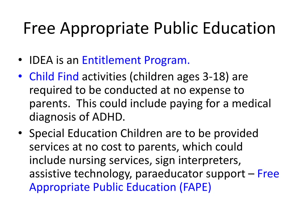 free appropriate public education