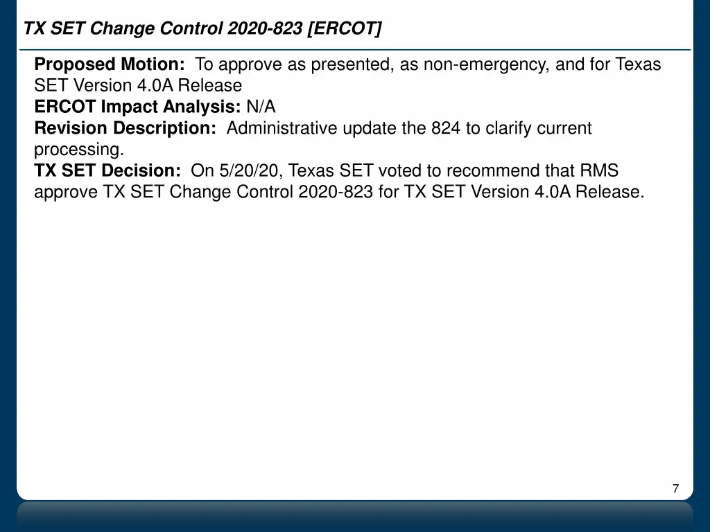 tx set change control 2020 823 ercot