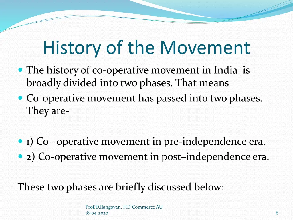 history of the movement