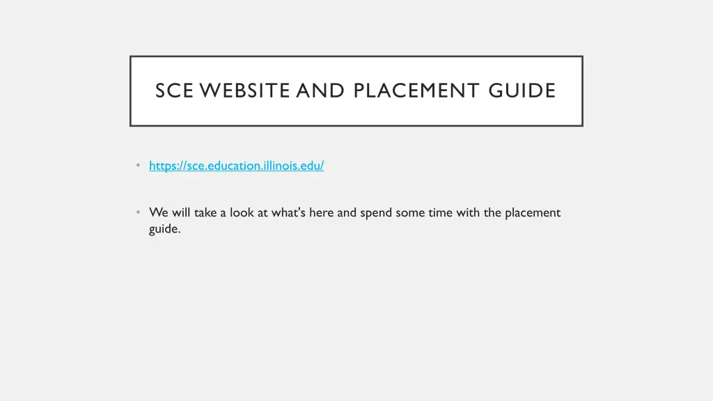 sce website and placement guide