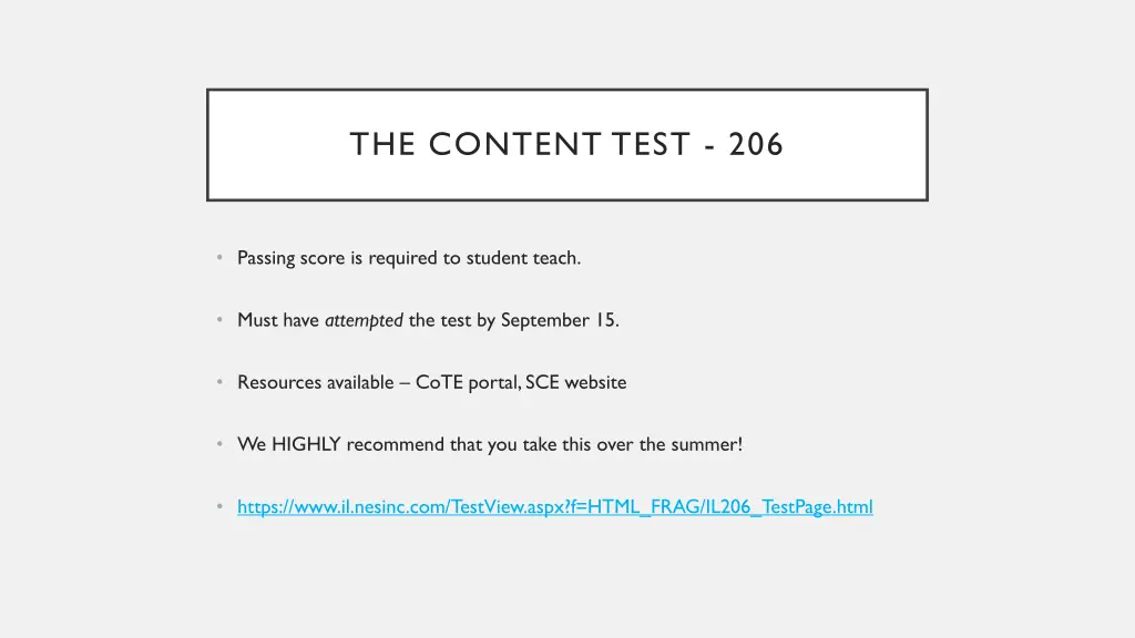 the content test 206