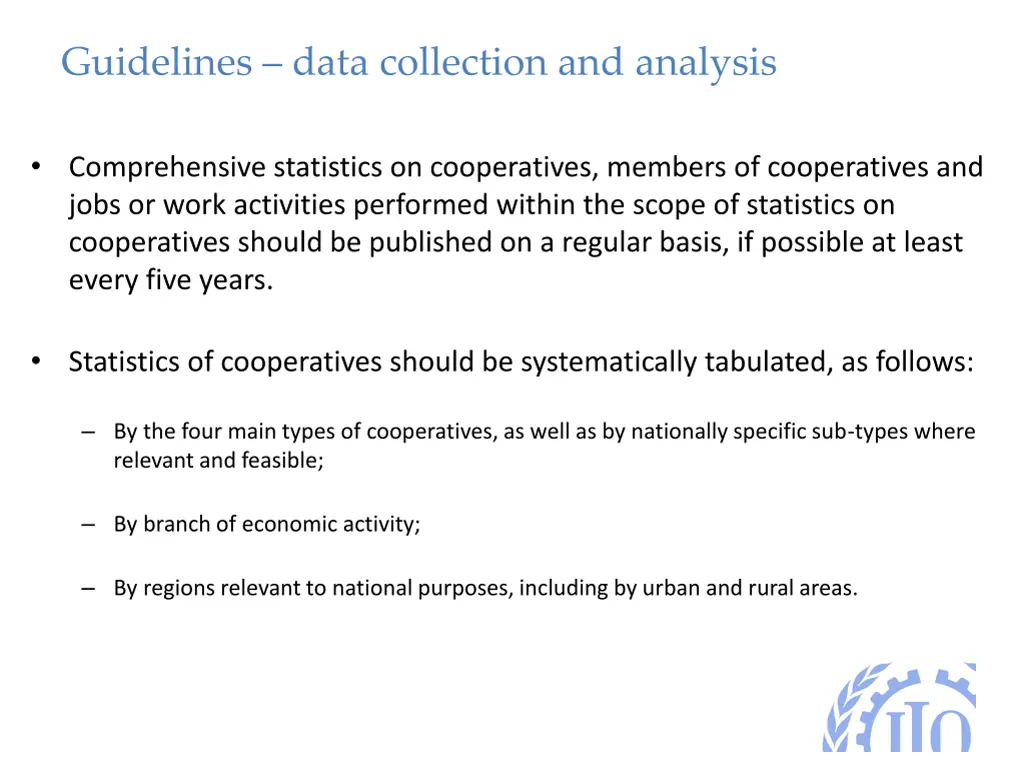 guidelines data collection and analysis