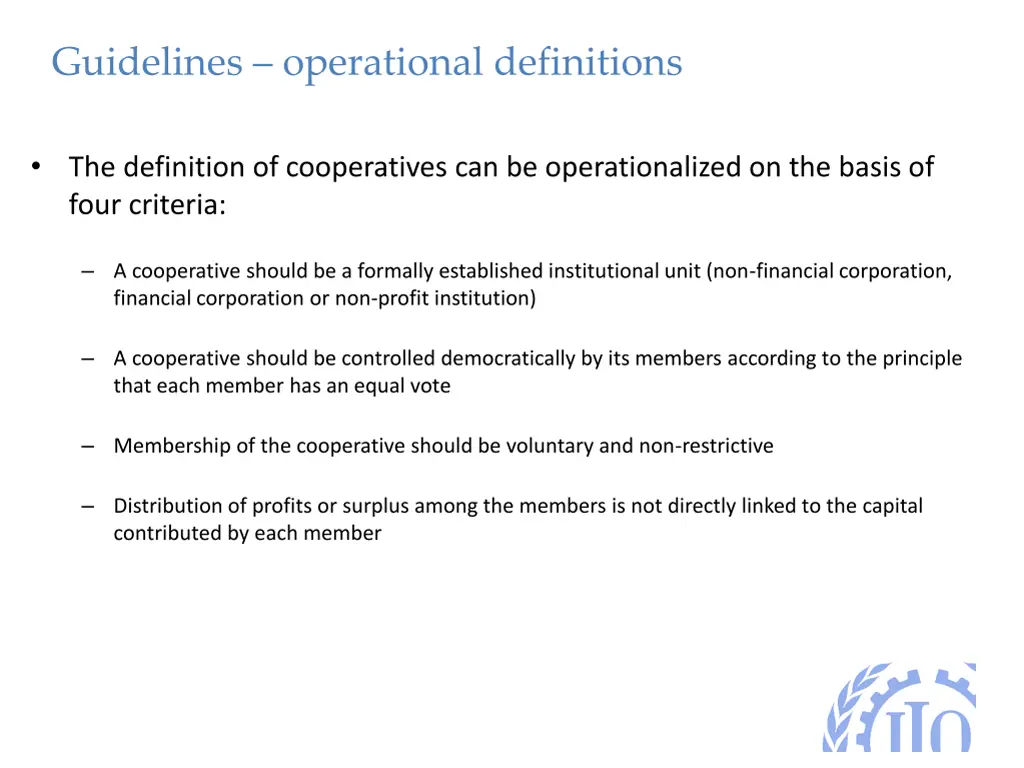 guidelines operational definitions