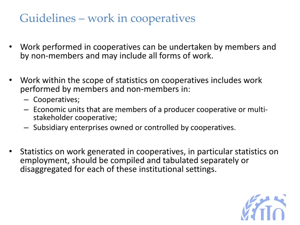 guidelines work in cooperatives