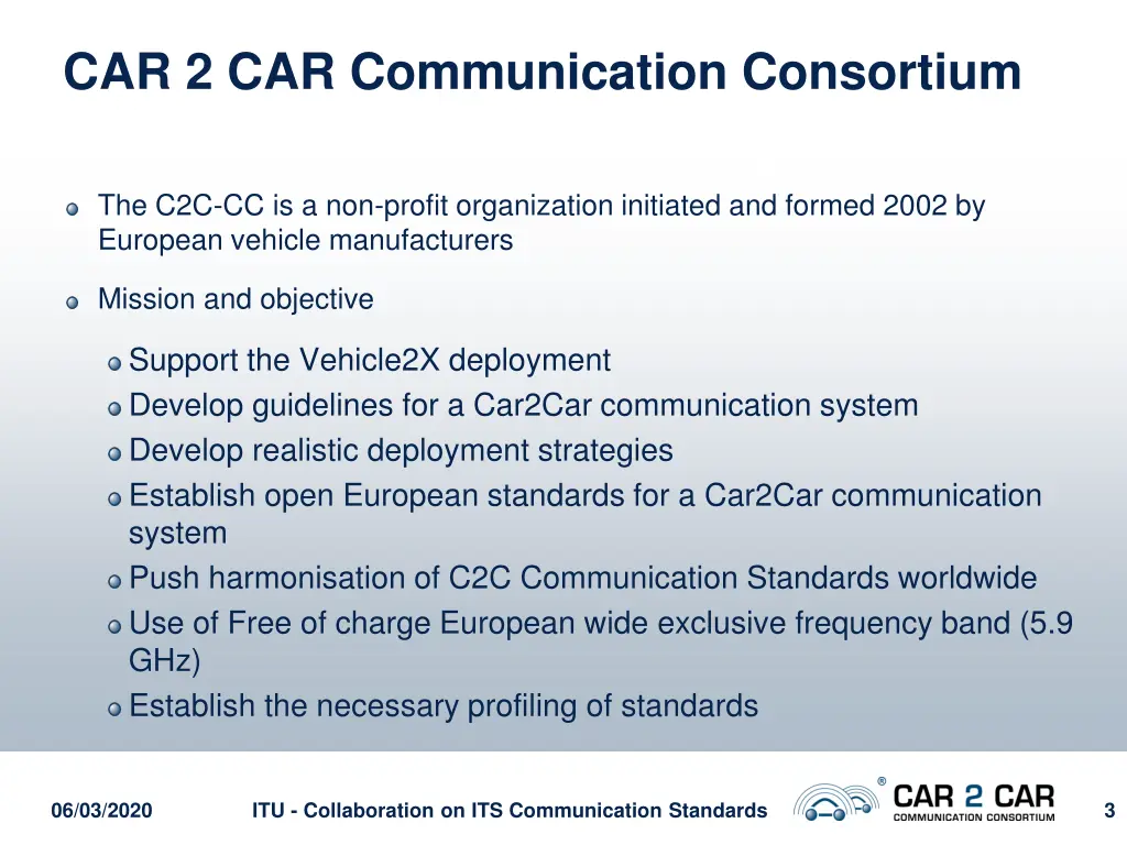 car 2 car communication consortium