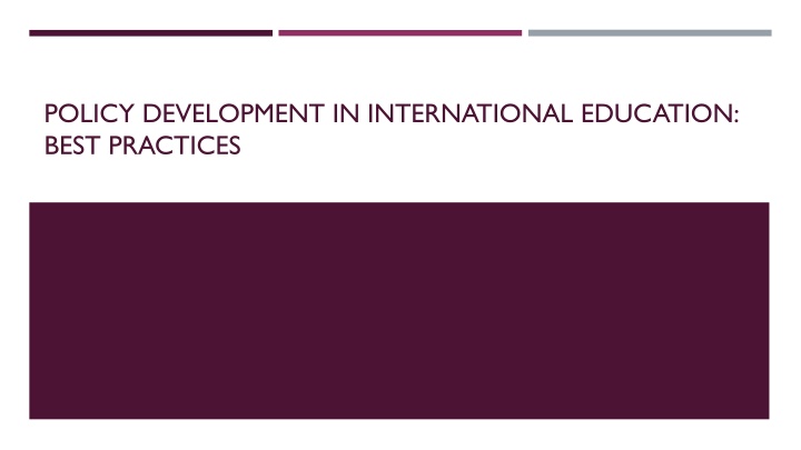 policy development in international education