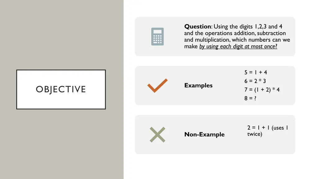 question using the digits