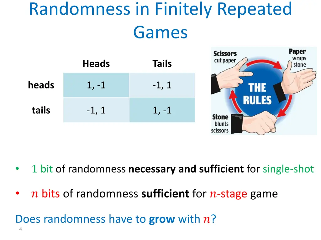 randomness in finitely repeated games