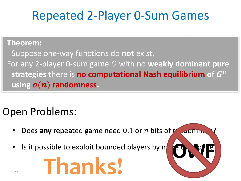 repeated 2 player 0 sum games 1