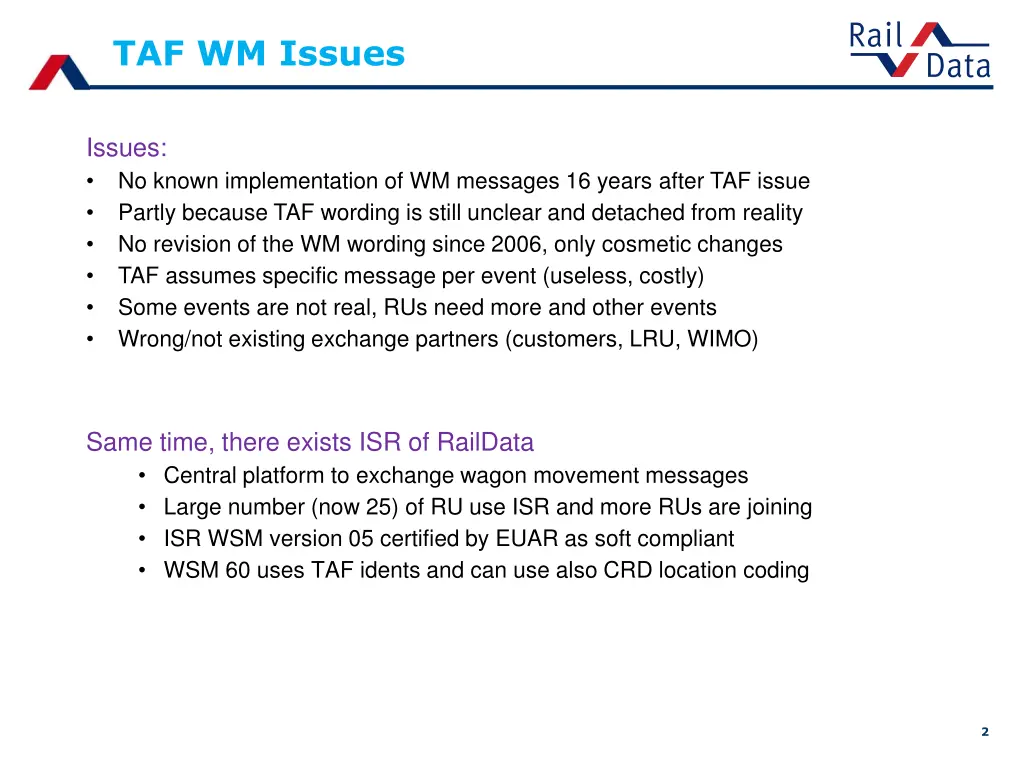 taf wm issues