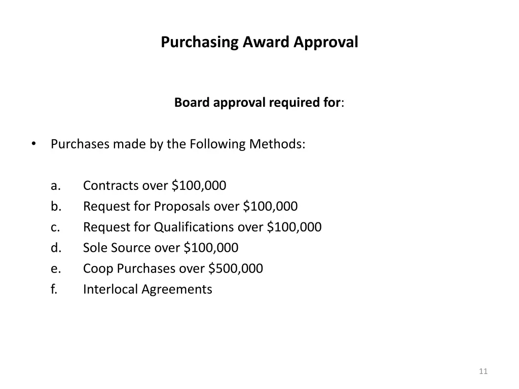 purchasing award approval