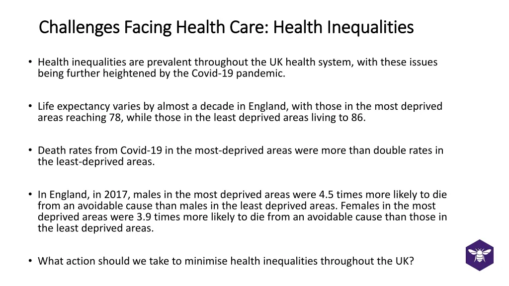 challenges facing health care health inequalities