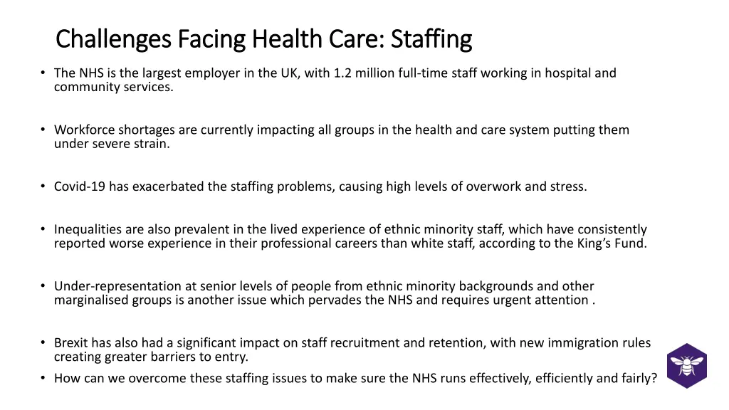 challenges facing health care staffing challenges