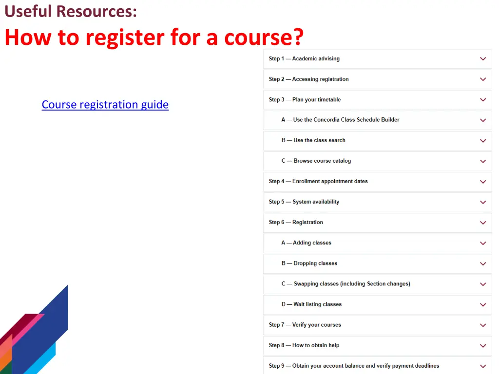 useful resources how to register for a course