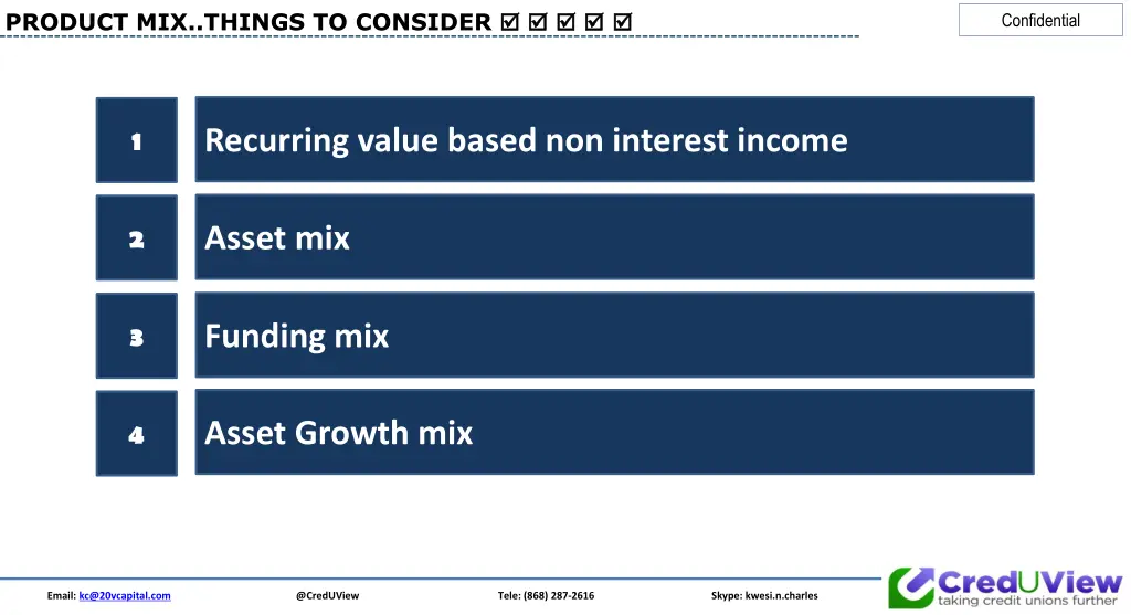 product mix things to consider