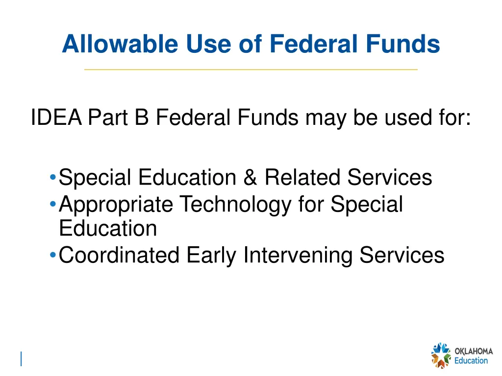 allowable use of federal funds