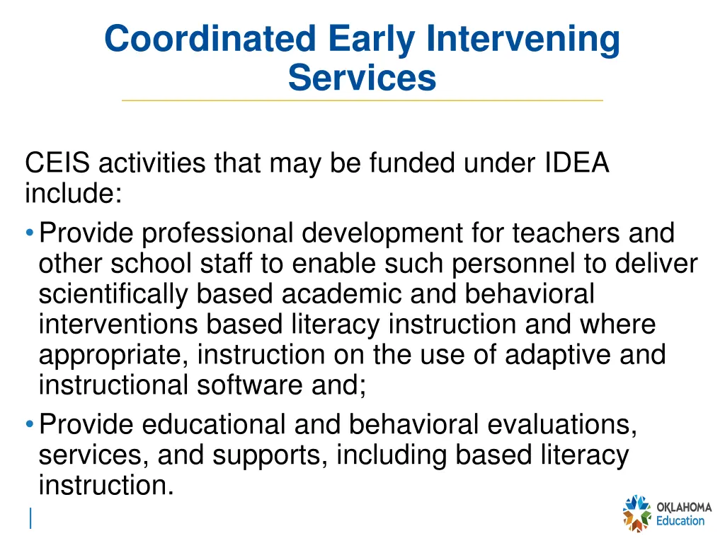 coordinated early intervening services 1