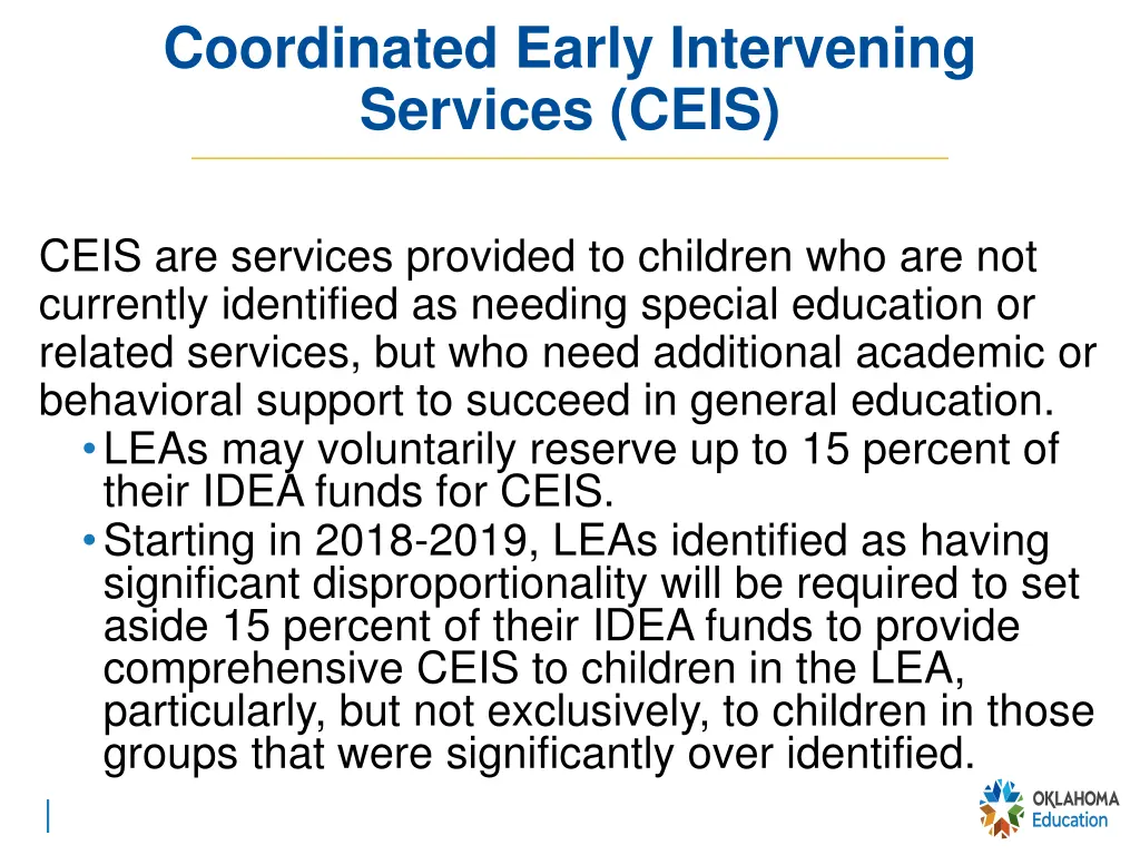 coordinated early intervening services ceis 1