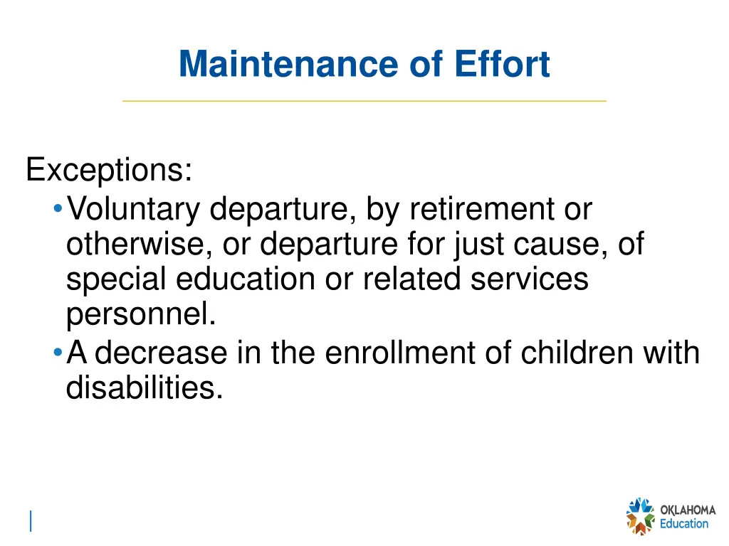 maintenance of effort 5