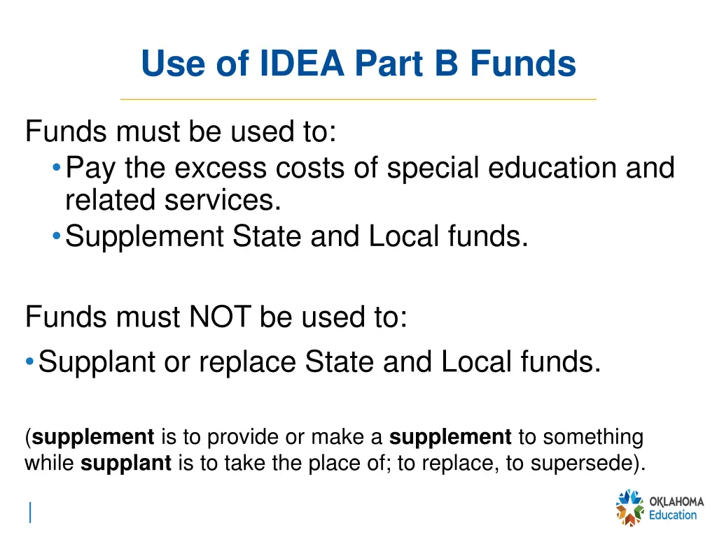 use of idea part b funds