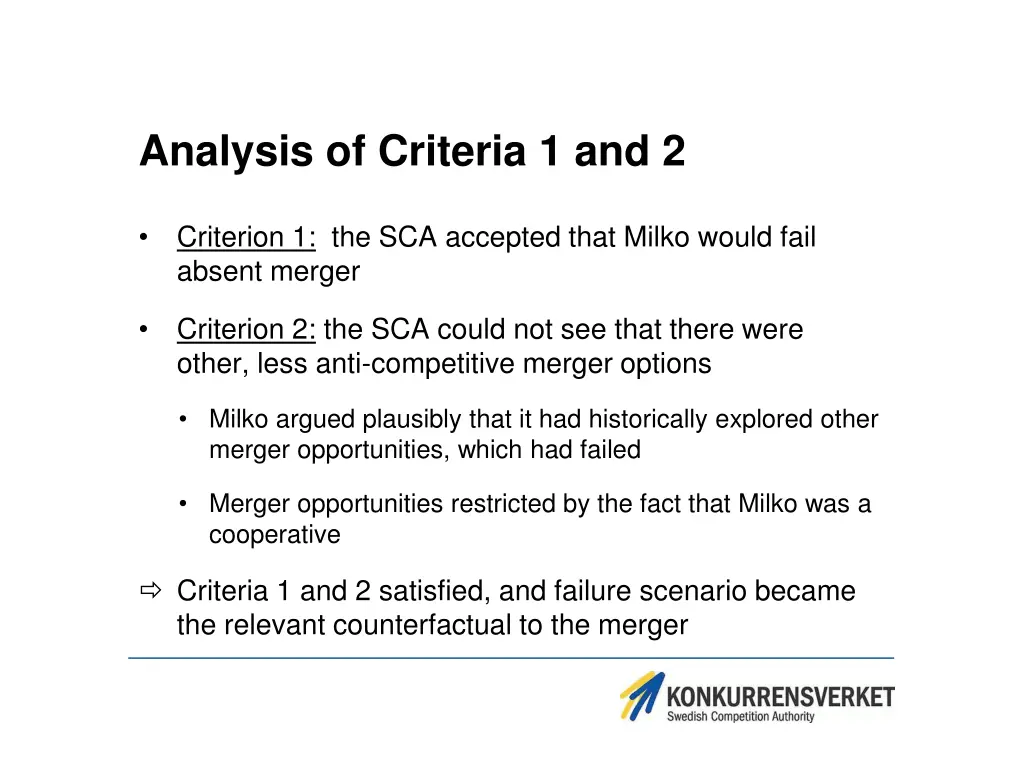 analysis of criteria 1 and 2