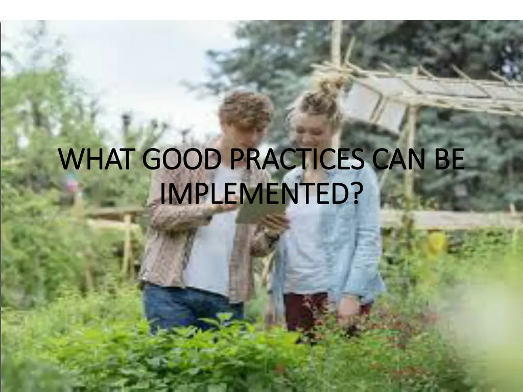 what good practices can be what good practices