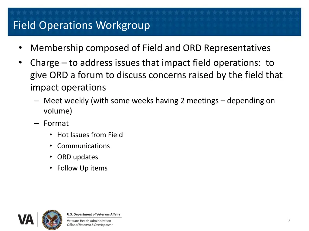 field operations workgroup