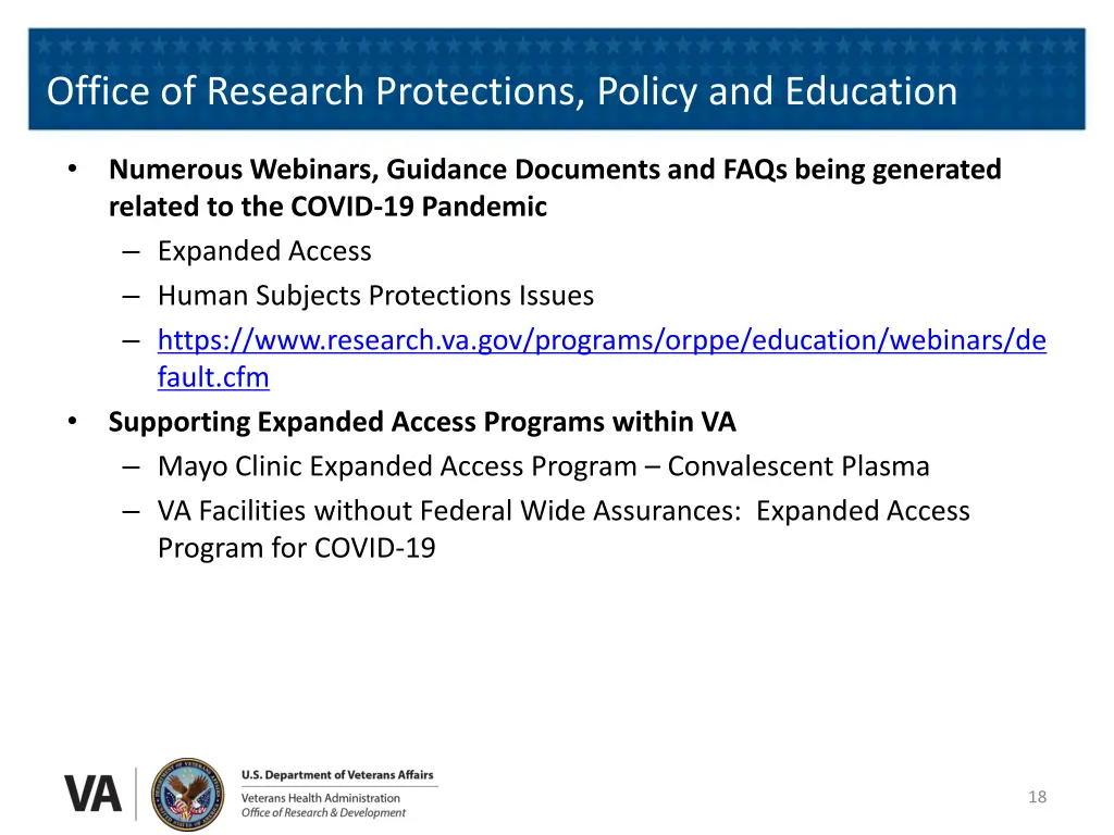 office of research protections policy