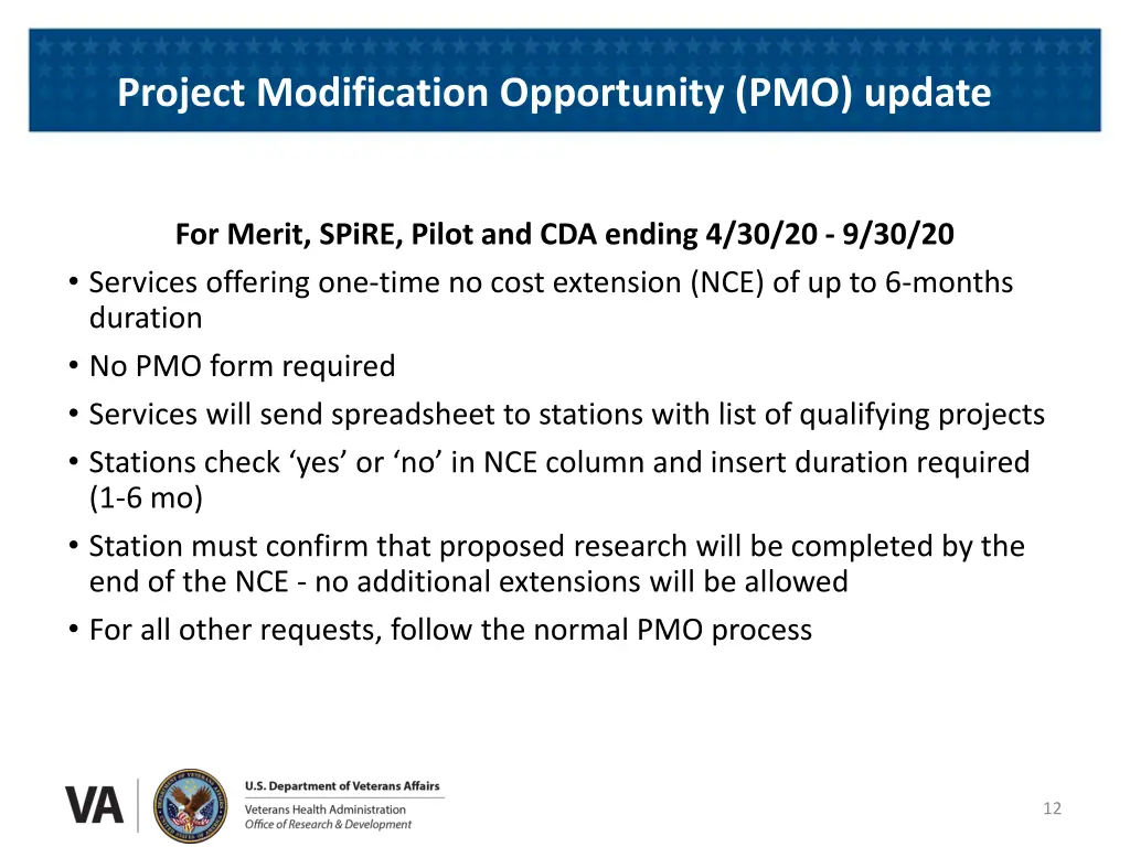 project modification opportunity pmo update