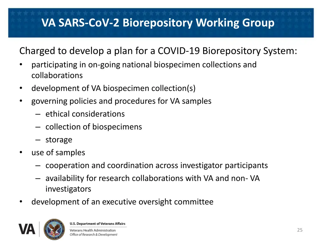 va sars cov 2 biorepository working group