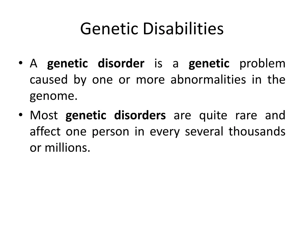 genetic disabilities