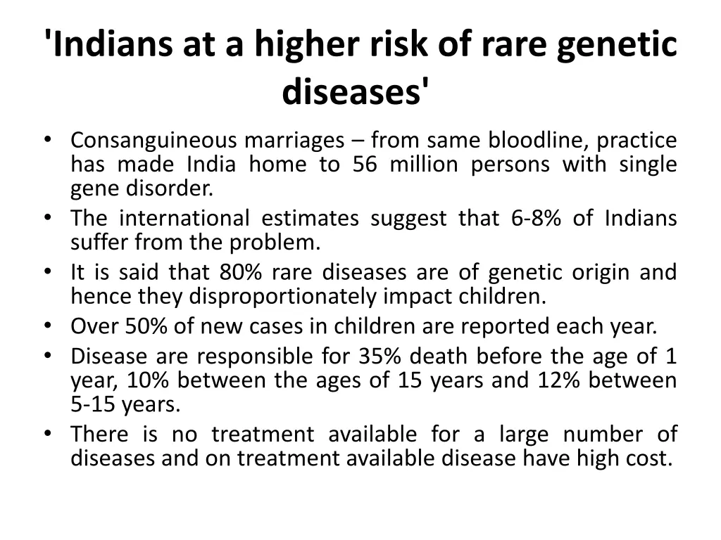 indians at a higher risk of rare genetic diseases 1