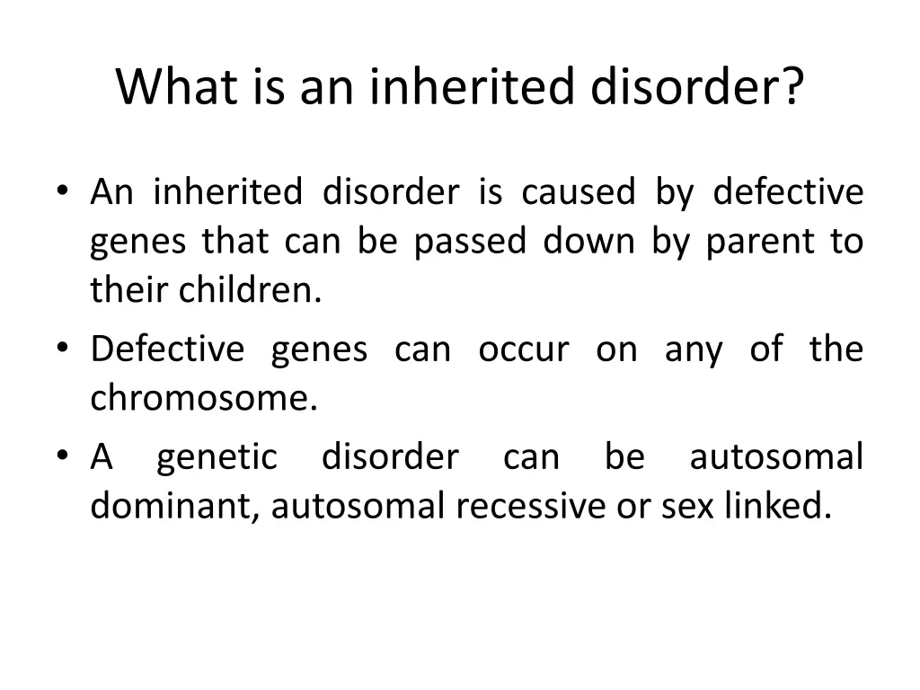 what is an inherited disorder