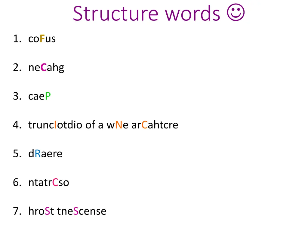 structure words