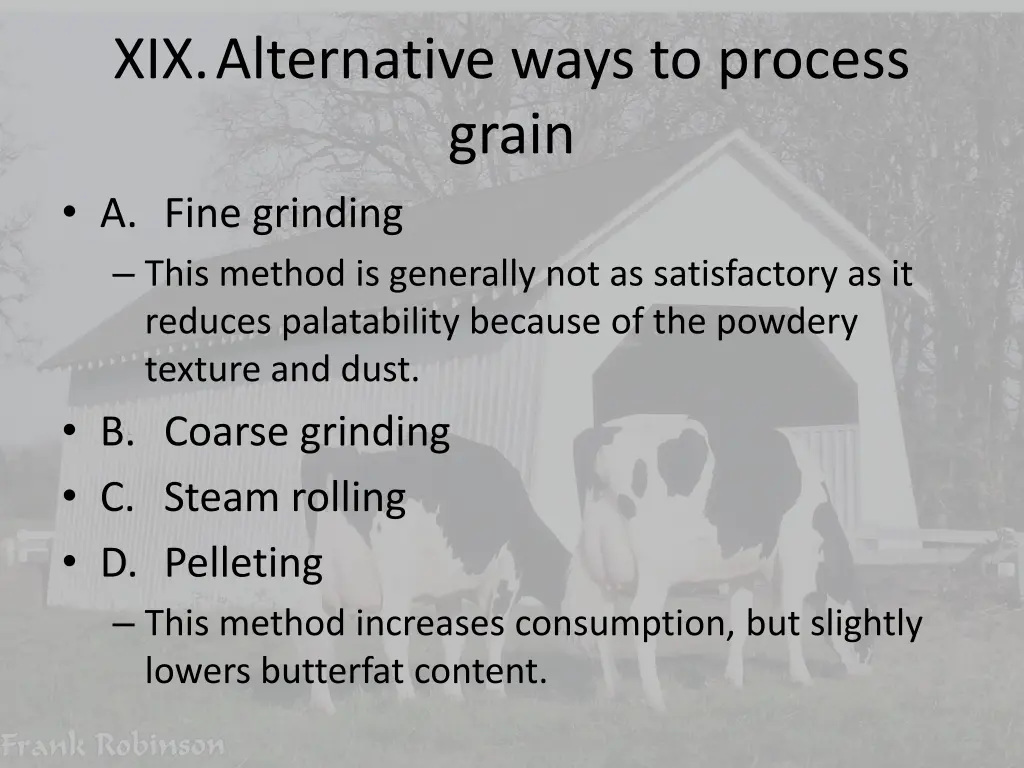 xix alternative ways to process grain a fine