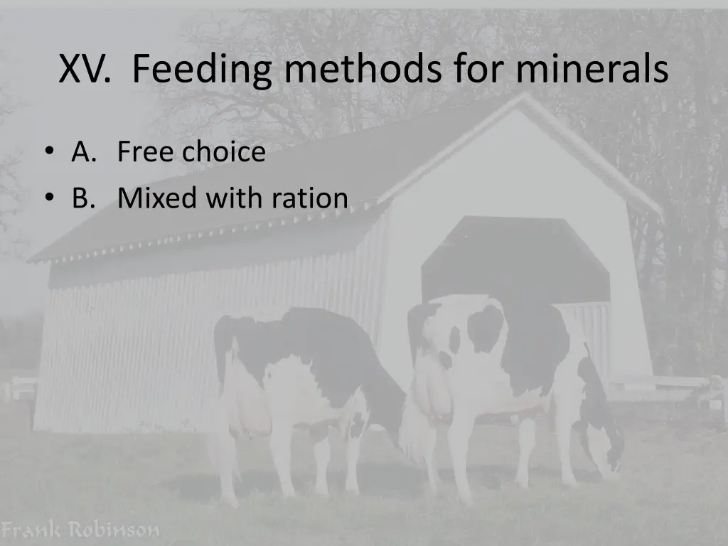 xv feeding methods for minerals