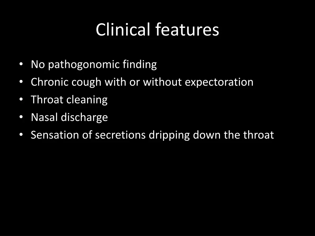 clinical features