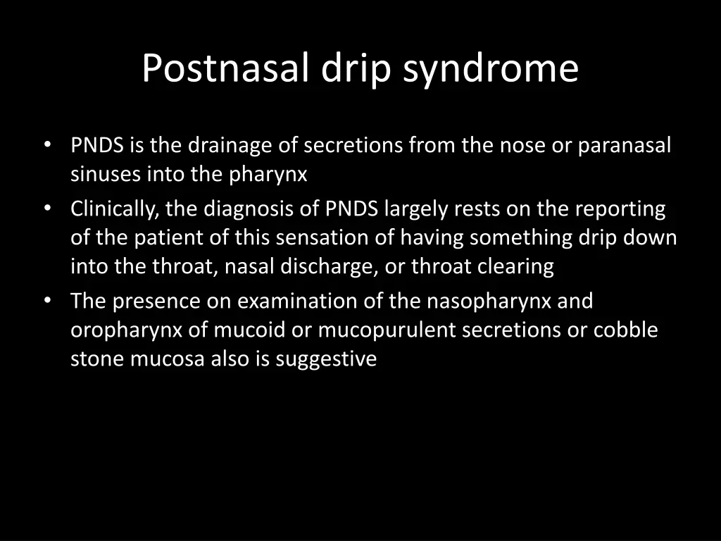 postnasal drip syndrome