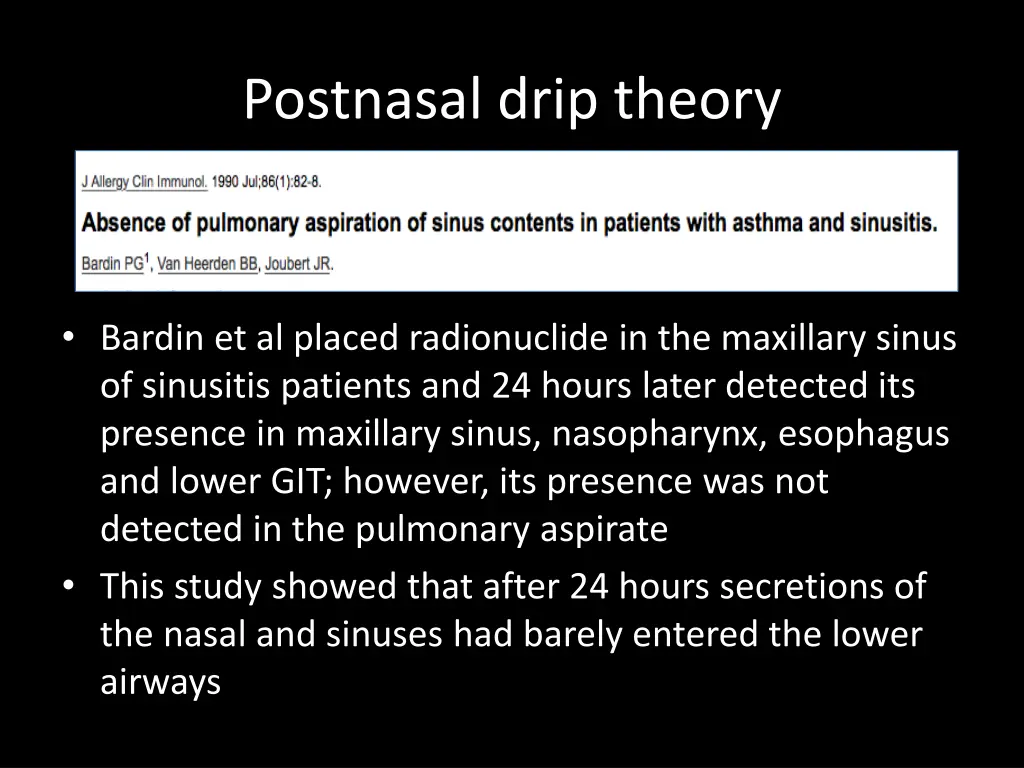 postnasal drip theory