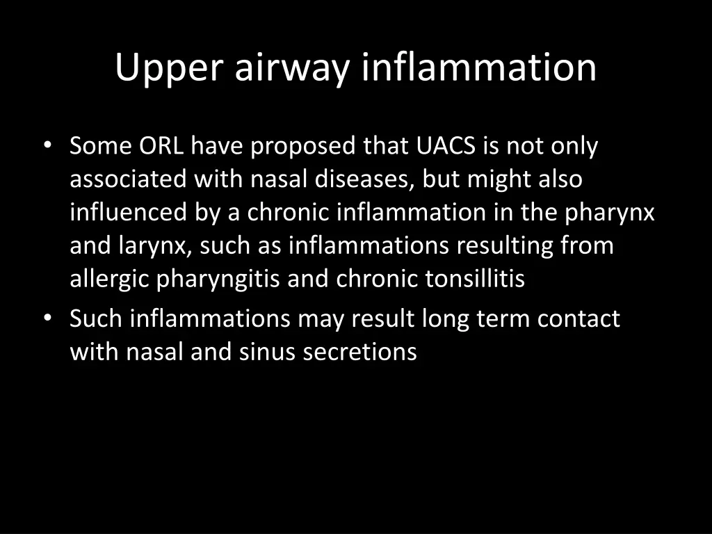 upper airway inflammation