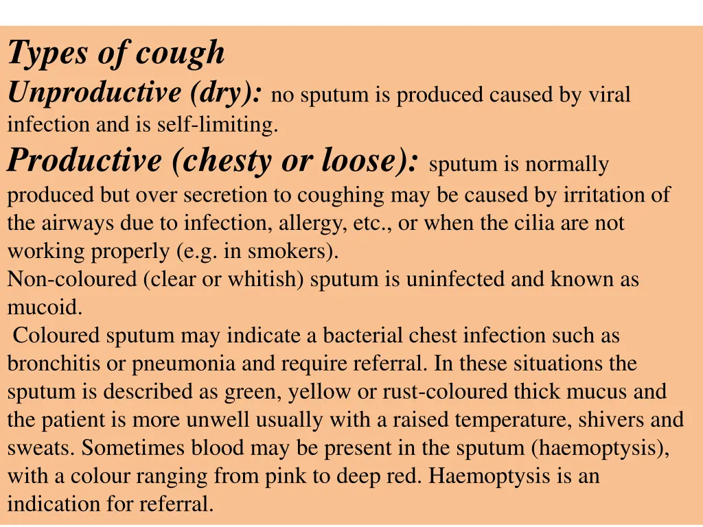 types of cough unproductive dry no sputum