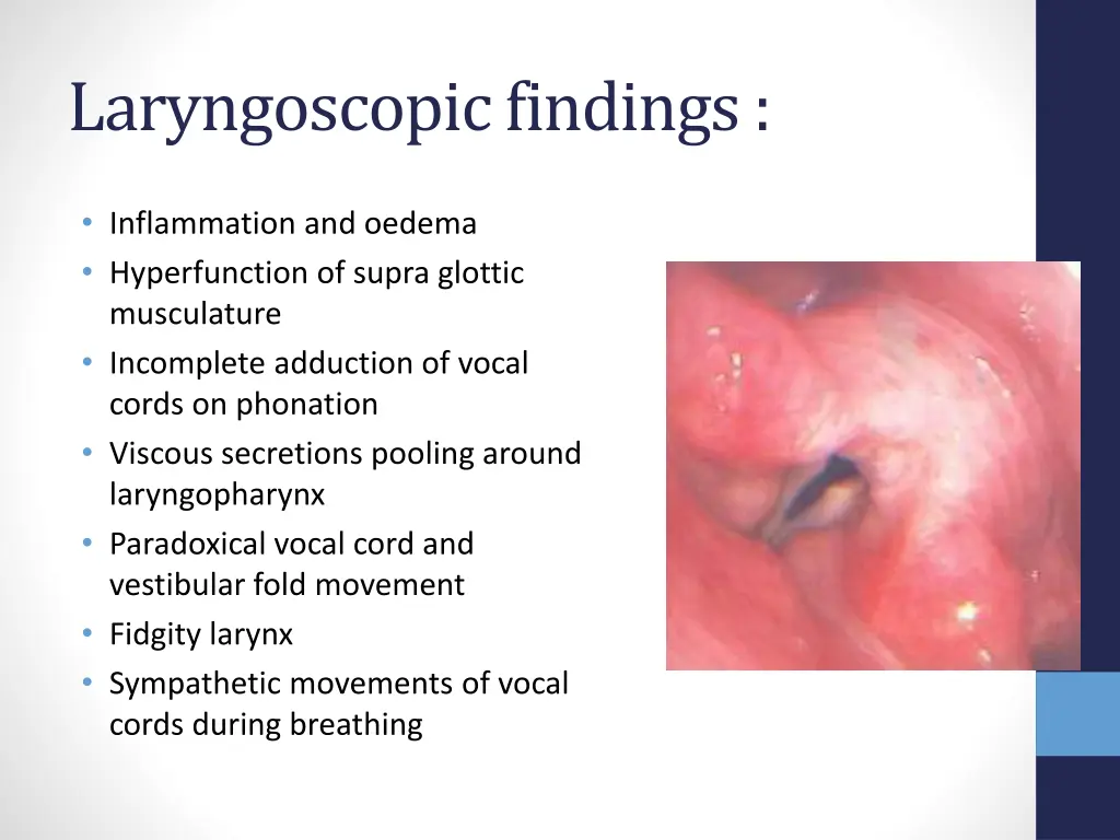 laryngoscopic findings