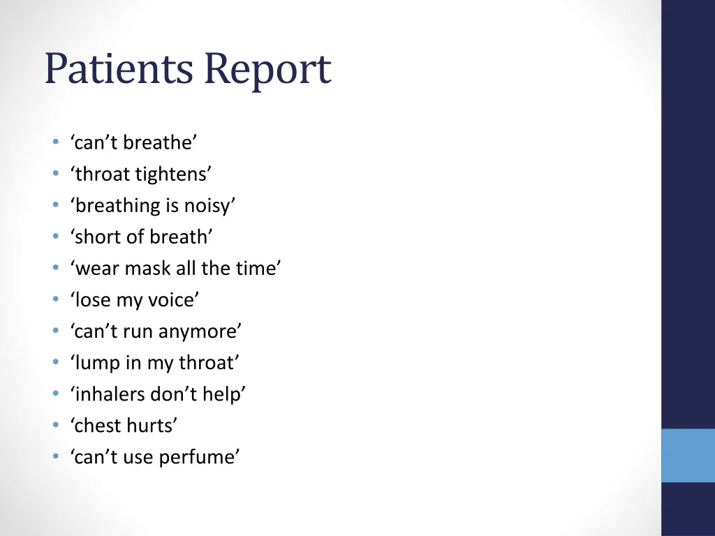 patients report