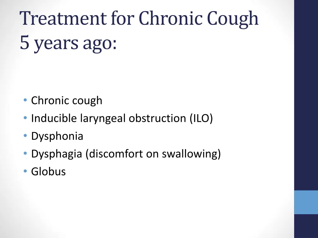 treatment for chronic cough 5 years ago