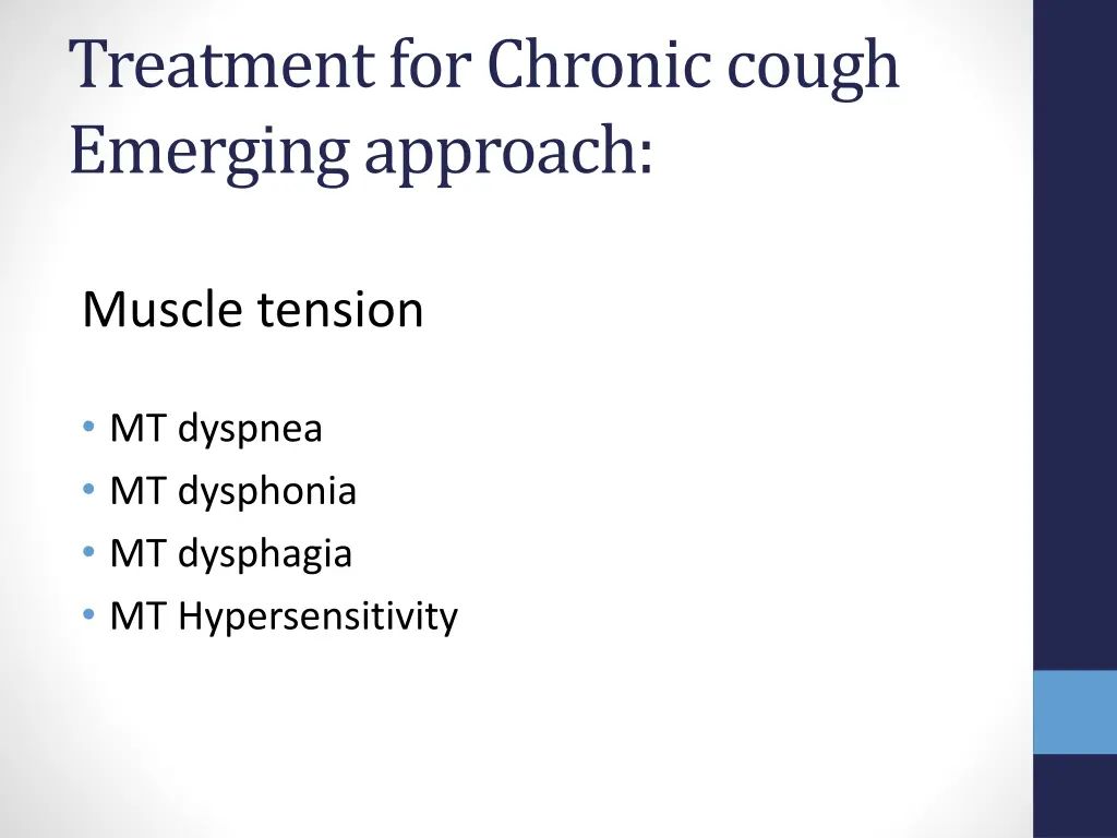 treatment for chronic cough emerging approach