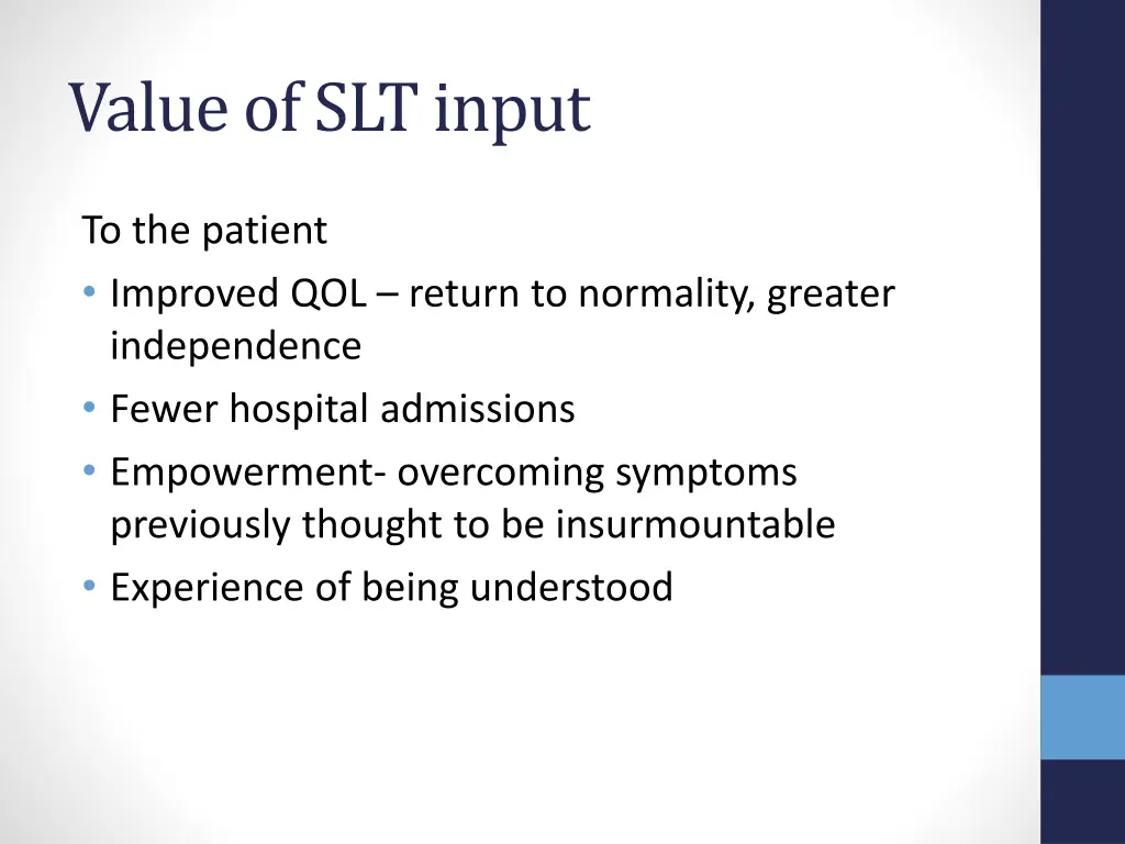 value of slt input